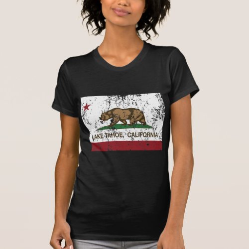 california flag lake tahoe distressed T_Shirt