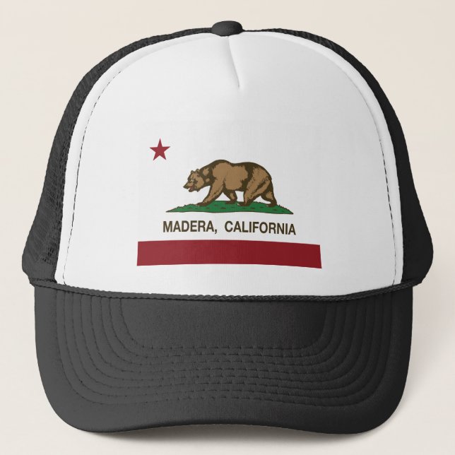 california flag madera trucker hat (Front)