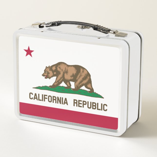 California Flag Metal Lunch Box (Back)