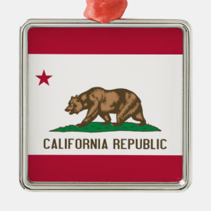 California Flag Metal Ornament