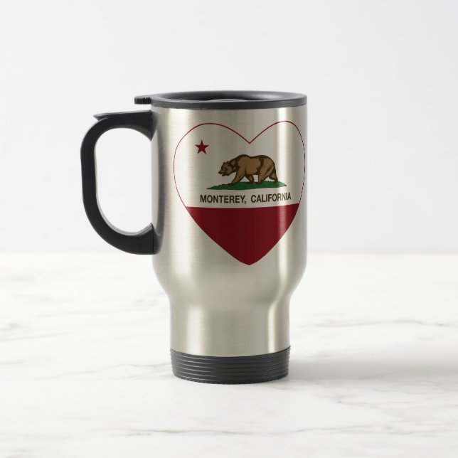 california flag monterey heart travel mug (Left)