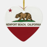 California Flag Newport Beach Heart Ceramic Ornament at Zazzle