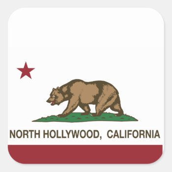 California Flag North Hollywood Square Sticker by LgTshirts at Zazzle