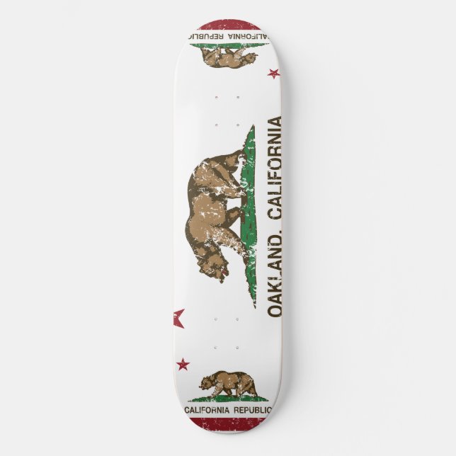 california flag oakland skateboard deck (Front)