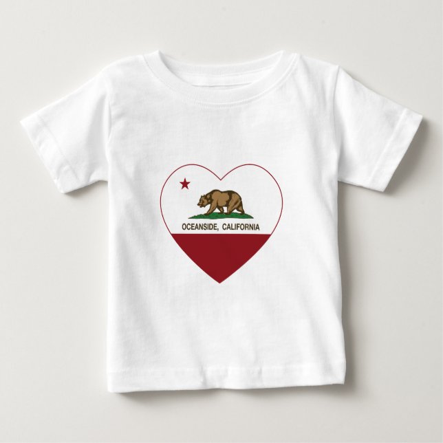 california flag oceanside heart baby T-Shirt (Front)