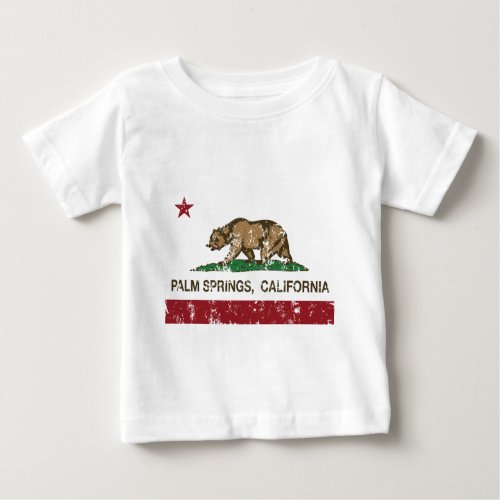 california flag palm springs distressed baby T_Shirt