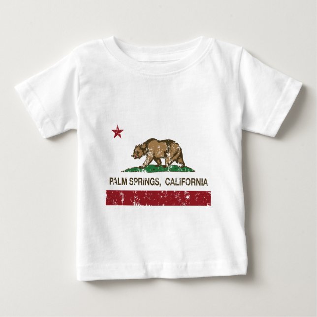 california flag palm springs distressed baby T-Shirt (Front)