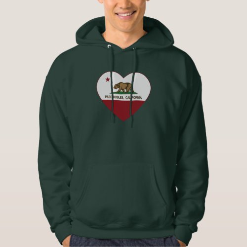 california flag paso robles heart hoodie