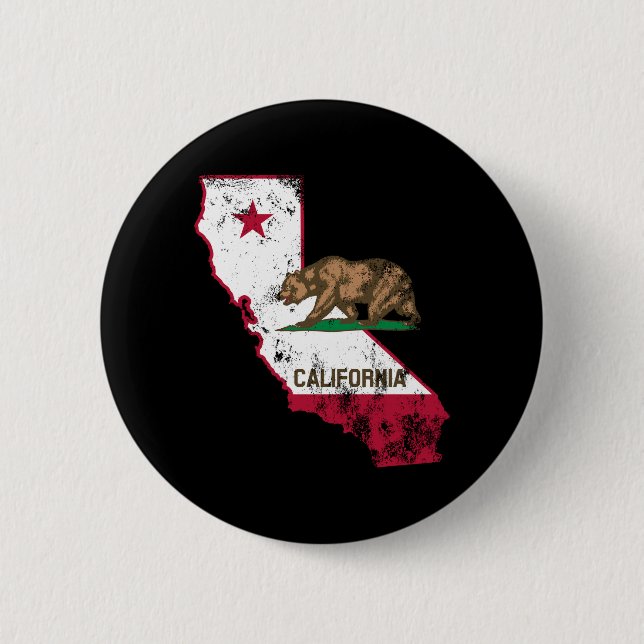 California Flag Patriotic Button (Front)