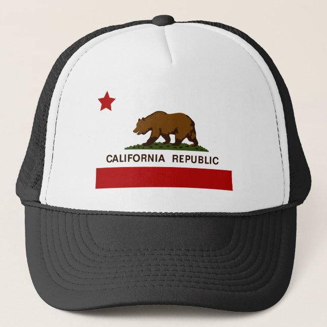 California Flag  Patriotic Trucker Hat (Front)