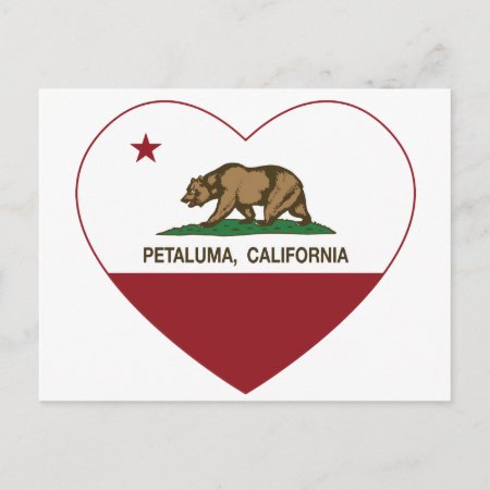California Flag Petaluma Heart Postcard