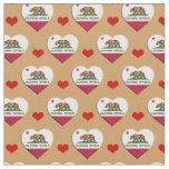 California Flag &amp; Red Heart fashion Fabric / USA