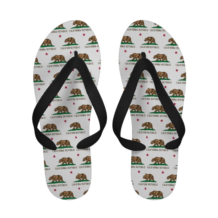 California Flag Repeater Pattern Flip Flops