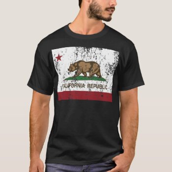 California Flag Republic Distressed T-shirt by LgTshirts at Zazzle