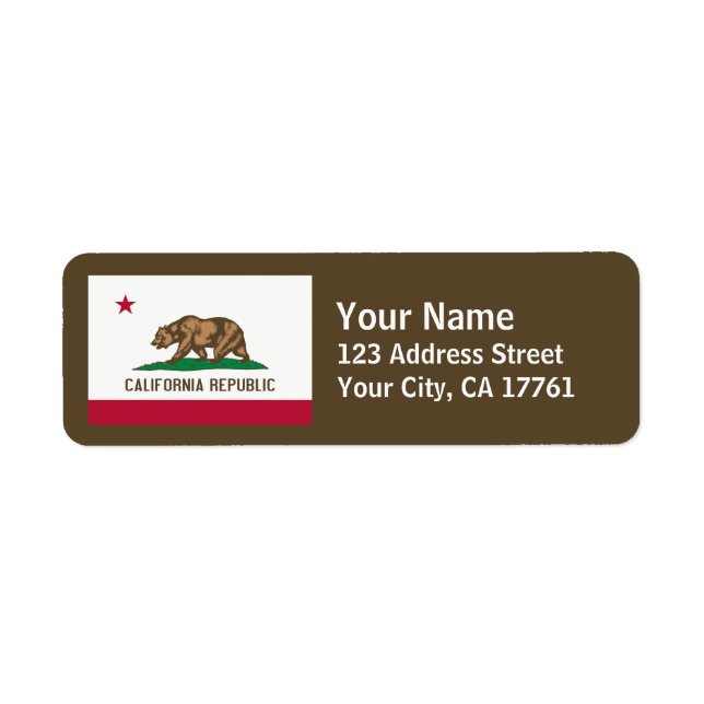 California Flag Return Address Labels (Front)