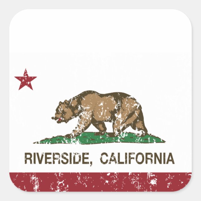 California Flag Riverside Square Sticker (Front)