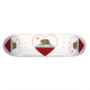 california flag san francisco heart skateboard deck