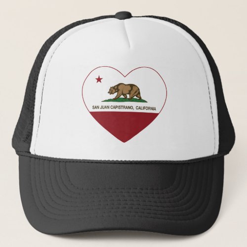 california flag san juan capistrano heart trucker hat