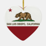 California Flag San Luis Obispo Heart Ceramic Ornament at Zazzle