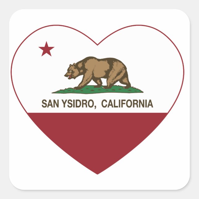 california flag san ysidro heart square sticker (Front)