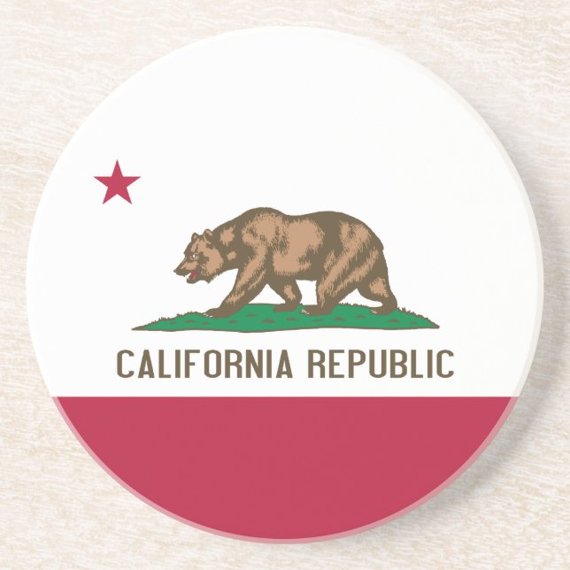 California Flag Sandstone Coaster (Front)