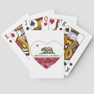 california flag santa barbara heart distressed poker cards