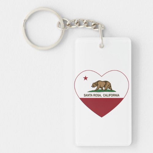 california flag santa rosa heart keychain