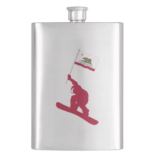 California Flag Snowboard Flask