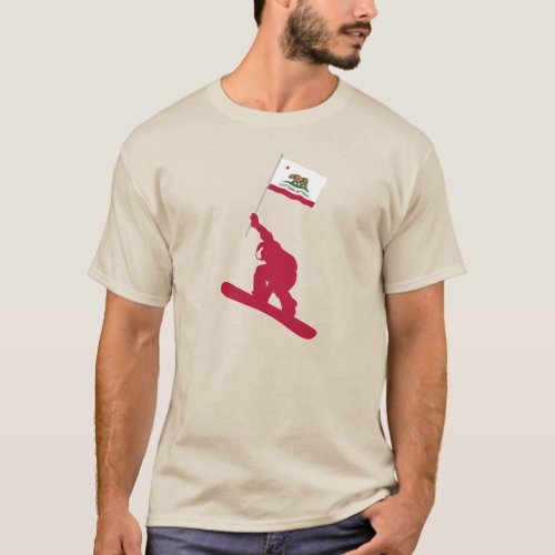 California Flag Snowboard T_Shirt