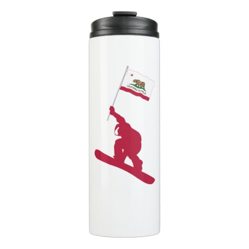 California Flag Snowboard Thermal Tumbler