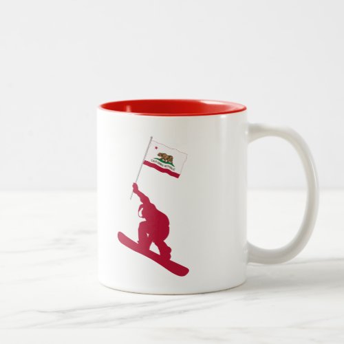 California Flag Snowboard Two_Tone Coffee Mug