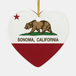 California Flag Sonoma Heart Ceramic Ornament at Zazzle