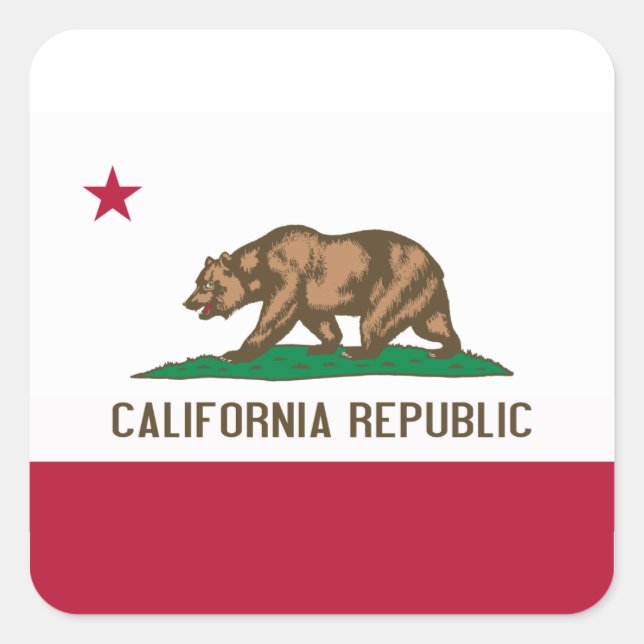 California Flag Square Sticker (Front)