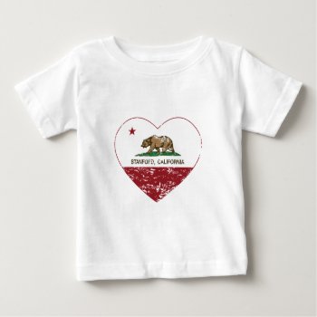 California Flag Stanford Heart Distressed Baby T-shirt by LgTshirts at Zazzle