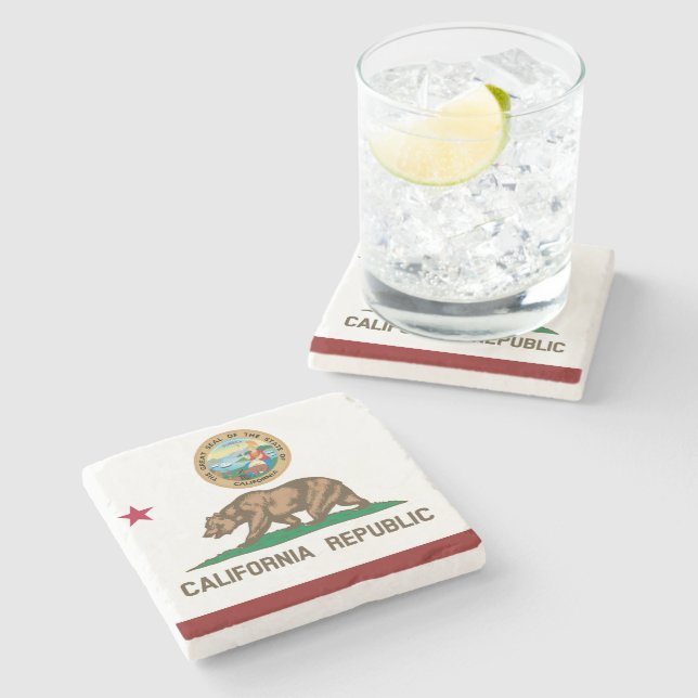 California flag stone coaster (Side)