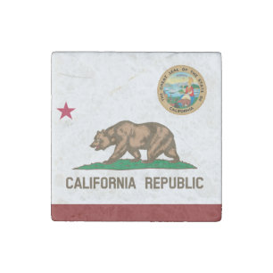 California flag stone magnet