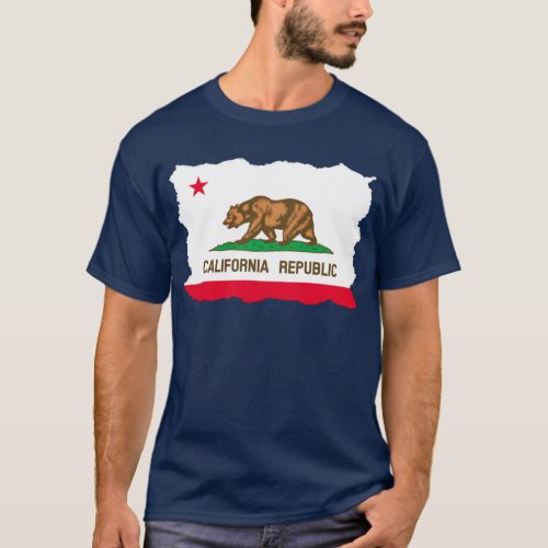 California Flag Tear Out T_Shirt