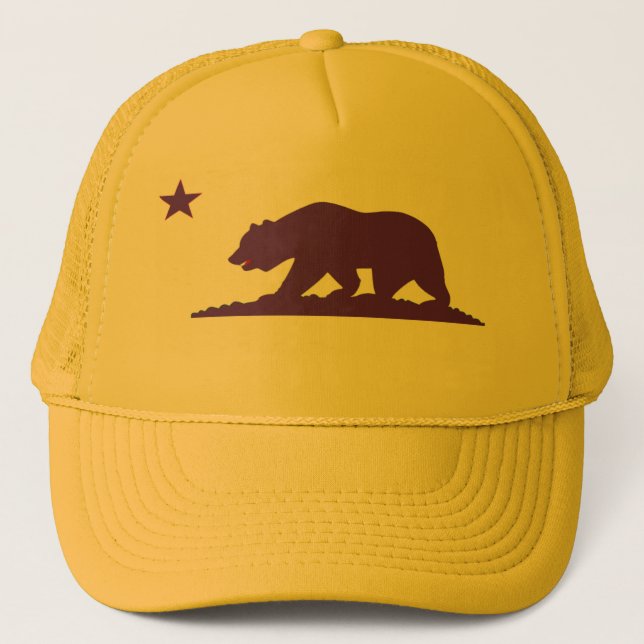 California Flag Yellow Trucker Hat (Front)