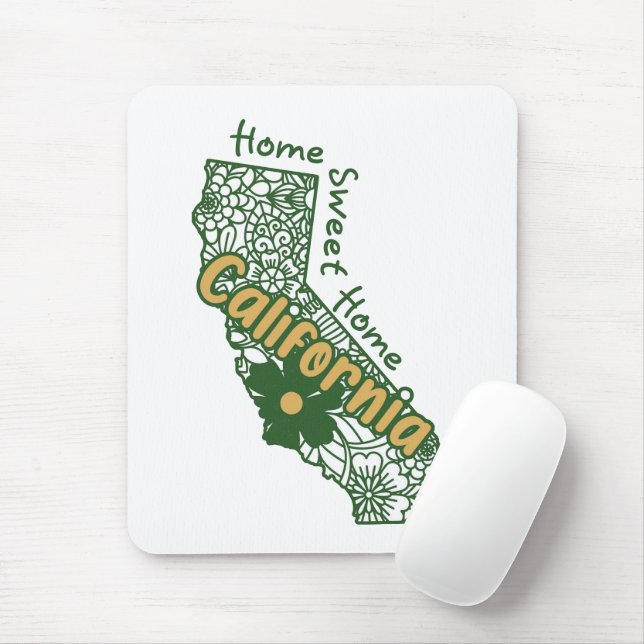 California Floral Doodles Mouse Pad (With Mouse)