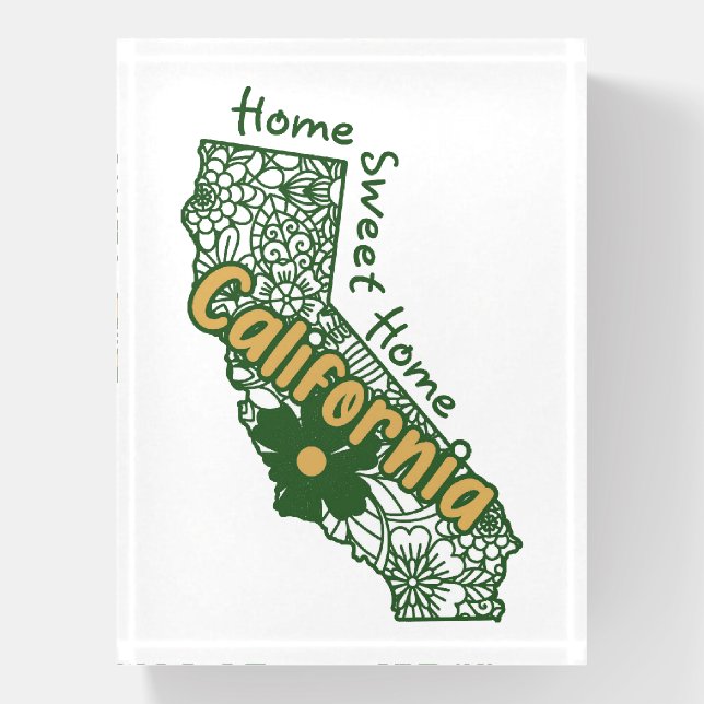California Floral Doodles Paperweight (Vertical)