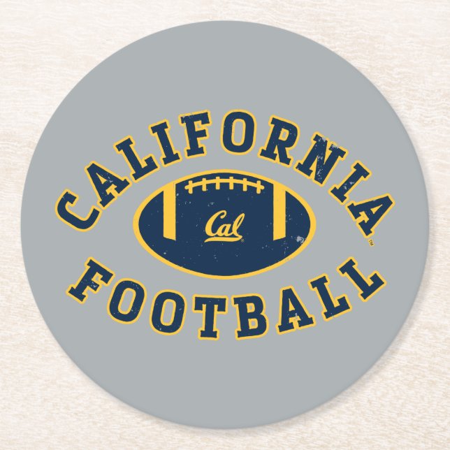 California Football | Cal Berkeley 5 Round Paper Coaster (Front)