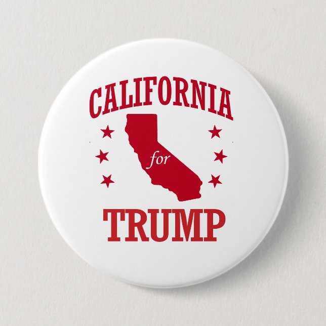 CALIFORNIA FOR DONALD TRUMP PINBACK BUTTON (Front)