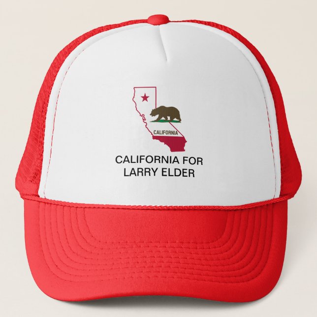CALIFORNIA FOR  Larry Elder TRUCKER HAT (Front)