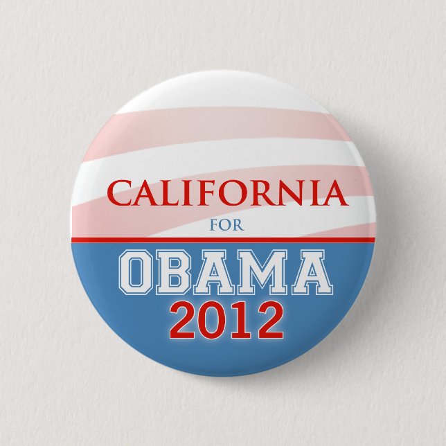 CALIFORNIA for Obama 2012 Pinback Button (Front)