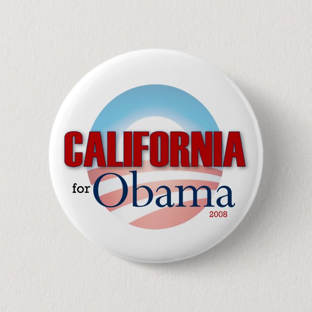 California for Obama Pinback Button (Front)