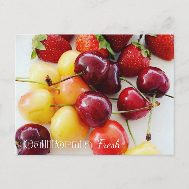 California Fresh Fruits Postcard (Front)