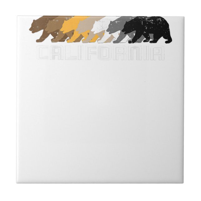California Gay Bear Distressed  Ceramic Tile (Front)