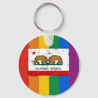 CALIFORNIA GAY MARRIAGE FLAG KEYCHAIN