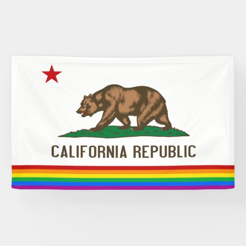 California Gay Pride Flag Banner