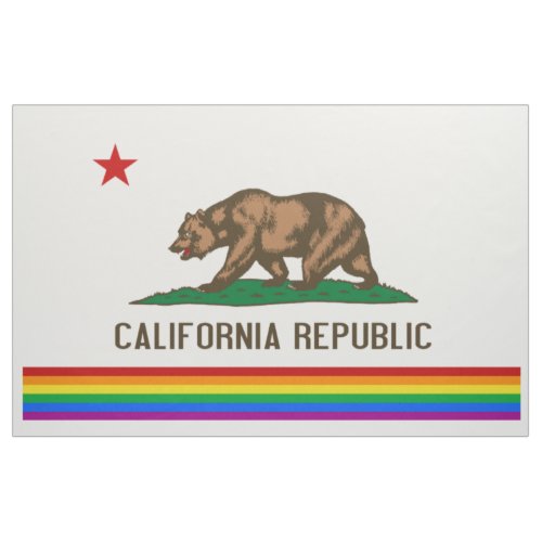 California Gay Pride Flag Fabric